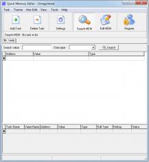 Quick Memory Editor main screen