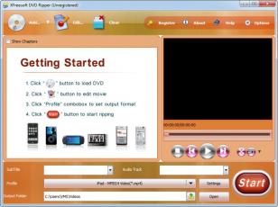 XFreesoft DVD Ripper main screen