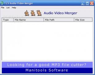 123 Audio Video Merger main screen