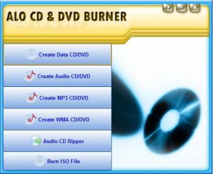 ALO CD & DVD Burner main screen