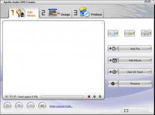 Apollo Audio DVD Creator main screen