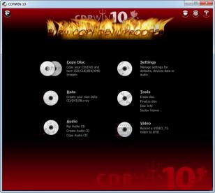 CDRWIN 10 main screen