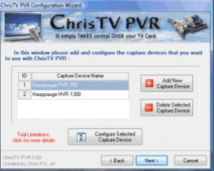 ChrisTV PVR Professional main screen
