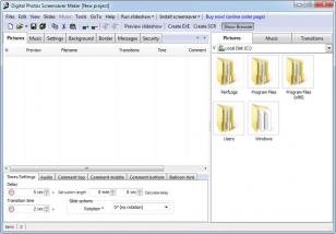 Digital Photos Screensaver Maker main screen