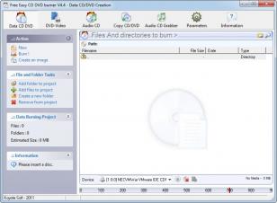 Free Easy Burner main screen