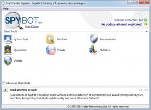 Spybot - Search & Destroy main screen