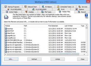 Winpatrol main screen