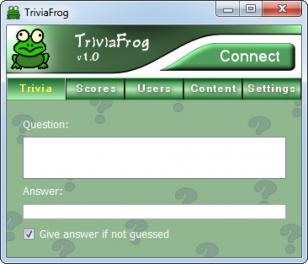 TriviaFrog main screen