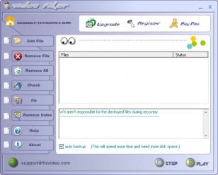 Video Fixer main screen