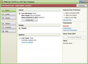 Webroot AntiVirus main screen