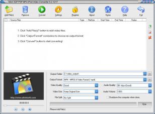 Allok 3GP PSP MP4 iPod Video Converter main screen