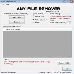 Any File Remover main screen