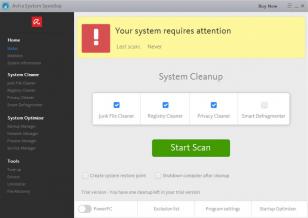Avira System Speedup main screen
