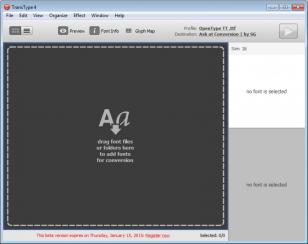 Fontlab TransType main screen