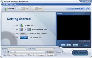 Aimersoft DVD Ripper main screen