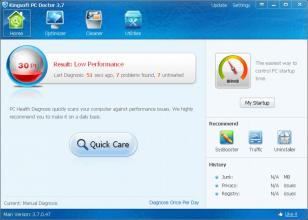 Kingsoft PC Doctor main screen