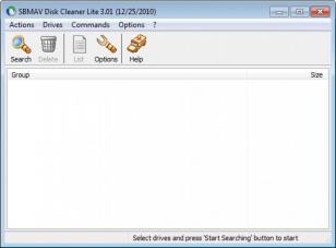 SBMAV Disk Cleaner Lite main screen