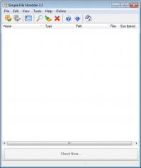Simple File Shreder main screen