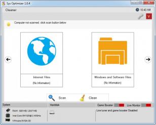 Sys Optimizer main screen