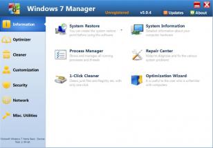 Windows 7 Manager main screen