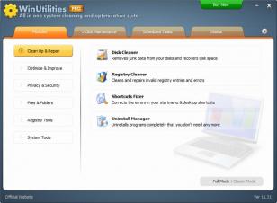 WinUtilities Professional Edition main screen