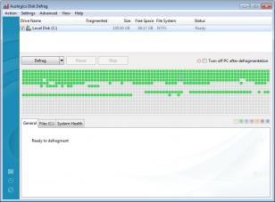 Auslogics DiskDefrag main screen