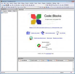 CodeBlocks main screen