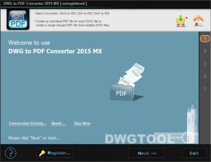 DWG to PDF Converter 2015 main screen