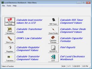 Lucid Electronics Workbench main screen