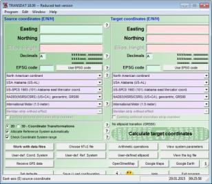 TRANSDAT main screen