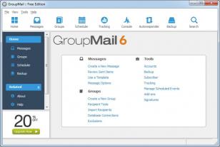 GroupMail  Free Edition main screen
