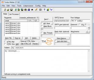 Turbo Mailer main screen