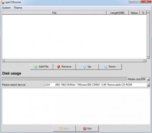 apeCDburner main screen
