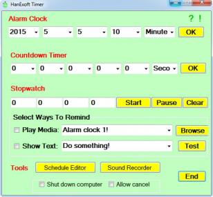 HanExoft Timer main screen