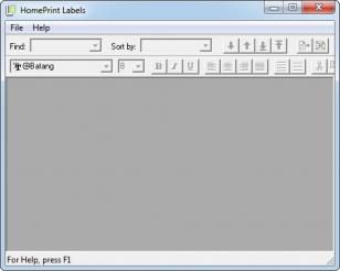 HomePrint Labels main screen