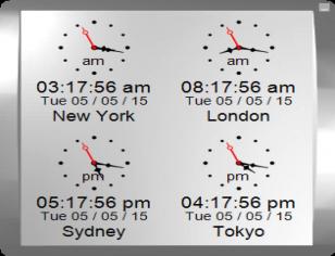 Kybtec World Clock main screen