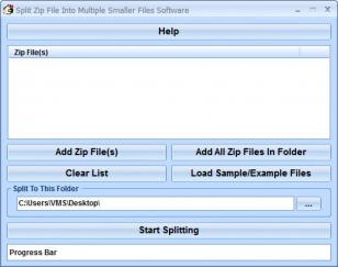 Split Zip File Into Multiple Smaller Files main screen