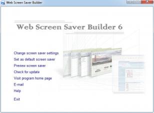 Web Screen Saver Builder main screen