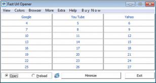 Fast Url Opener main screen