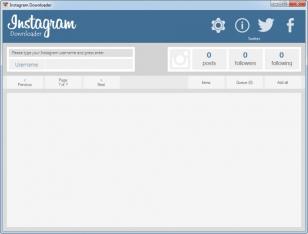 Instagram Downloader main screen