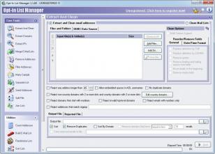 Opt-In List Manager main screen