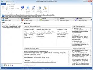 SmartSerialMail Freeware main screen