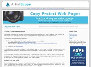 CopySafe Web Demo main screen