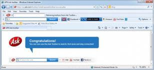 Ask toolbar for Internet Explorer main screen
