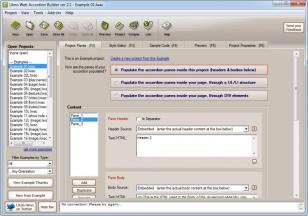 Likno Web Accordion Builder main screen