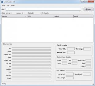 LinkChecker main screen