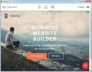 Mobirise main screen