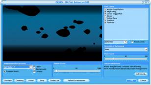 3D Fish School 4 Screen Saver main screen