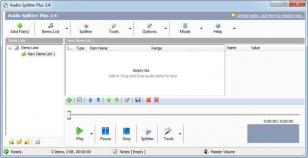 Audio Splitter Plus main screen