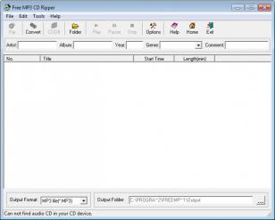 Free MP3 CD Ripper main screen